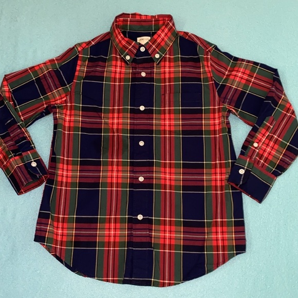 CREWCUTS RE-IMAGINED by J CREW plaid tartan button down long sleeve NEW size M - Picture 1 of 12